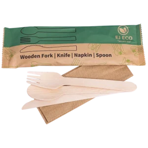 4PC WOODEN CUTLERY SET